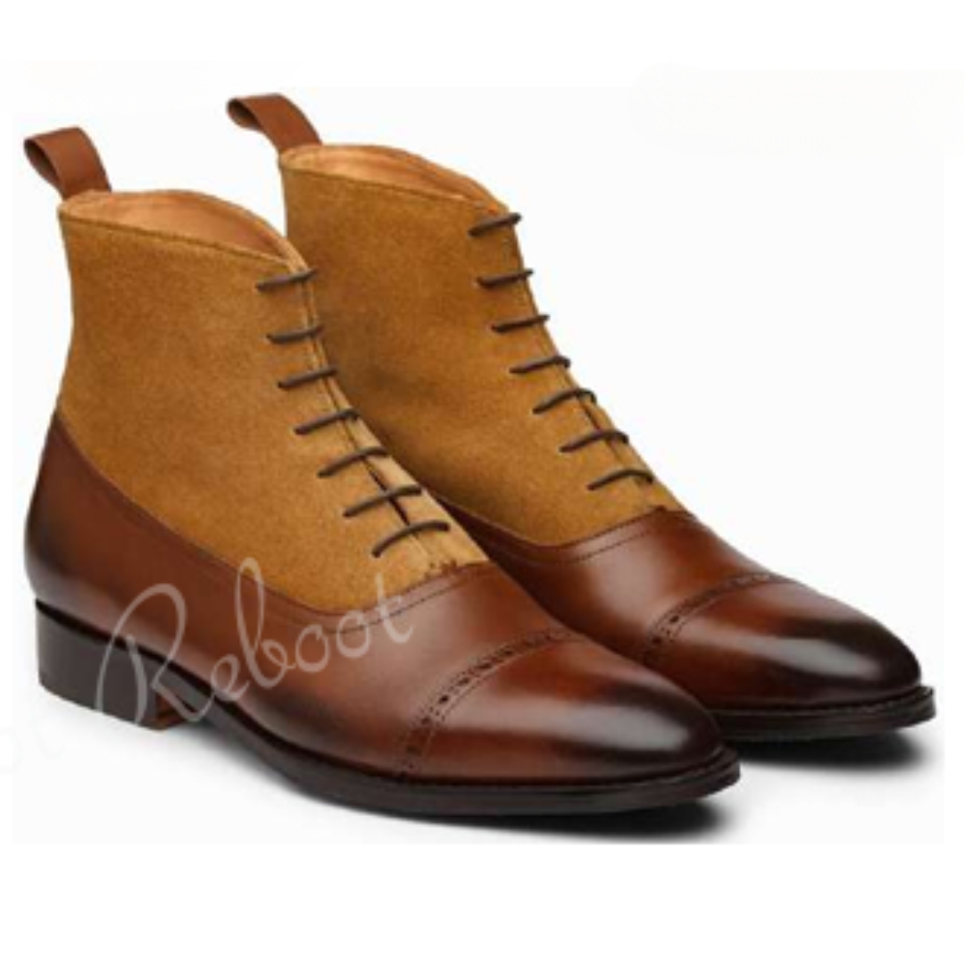 Leather Combination Boots Shoes